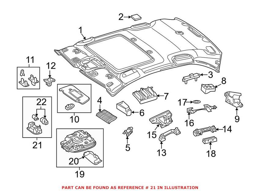 Mercedes Reading Light - Front 00090695047H52